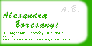 alexandra borcsanyi business card